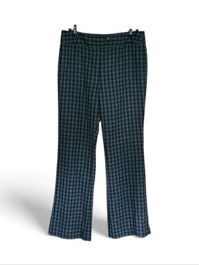 Women's Anne Klein Wool Blend Checkered Pants Size 6P Black & Grey Neutral